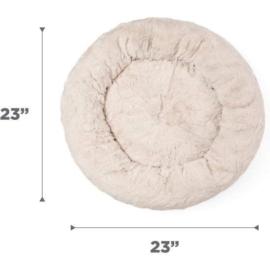 The Original Calming Doughnut Luxury Fur Oyster Cat and Dog Bed, Small, 58 x 58 cm The Original Calming Doughnut Luxury Fur Oyster Cat and Dog Bed, Small, 58 x 58 cm