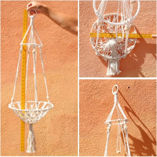 Tiardey Tassel Macrame Hanging Cat Hammock Hand Woven Cat Swing Bed House Cats for Indoor Windows Tiardey Tassel Macrame Hanging Cat Hammock Hand Woven Cat Swing Bed House Cats for Indoor Windows