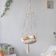 Tiardey Tassel Macrame Hanging Cat Hammock Hand Woven Cat Swing Bed House Cats for Indoor Windows Tiardey Tassel Macrame Hanging Cat Hammock Hand Woven Cat Swing Bed House Cats for Indoor Windows