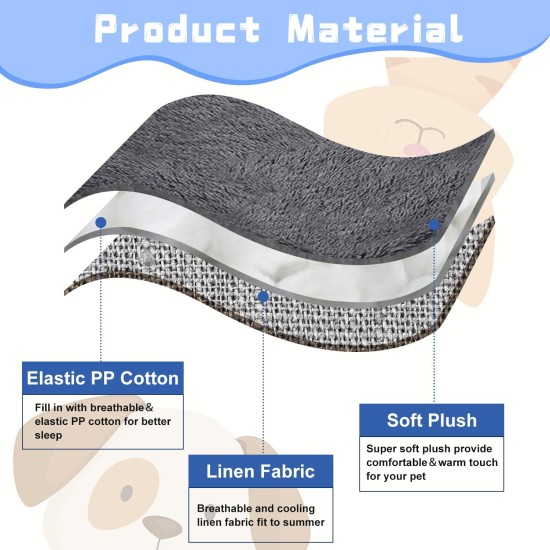 ToKinCen Cat Bed, Pet Bed for Cats, Small Dogs, Washable 2-in-1 Cat Bed, Plush Soft Sleeping Cat Bed, Dog Bed, Cat Sofa, Fluffy Mat, Cat Bed, Cat Blanket (Grey) ToKinCen Cat Bed, Pet Bed for Cats, Small Dogs, Washable 2-in-1 Cat Bed, Plush Soft Sleeping Cat Bed, Dog Bed, Cat Sofa, Fluffy Mat, Cat Bed, Cat Blanket (Grey)