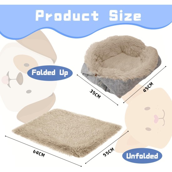 ToKinCen Cat Bed, Pet Bed for Cats, Small Dogs, Washable 2-in-1 Cat Bed, Plush Soft Sleeping Cat Bed, Dog Bed, Cat Sofa, Fluffy Mat, Cat Bed, Cat Blanket (Grey) ToKinCen Cat Bed, Pet Bed for Cats, Small Dogs, Washable 2-in-1 Cat Bed, Plush Soft Sleeping Cat Bed, Dog Bed, Cat Sofa, Fluffy Mat, Cat Bed, Cat Blanket (Grey)
