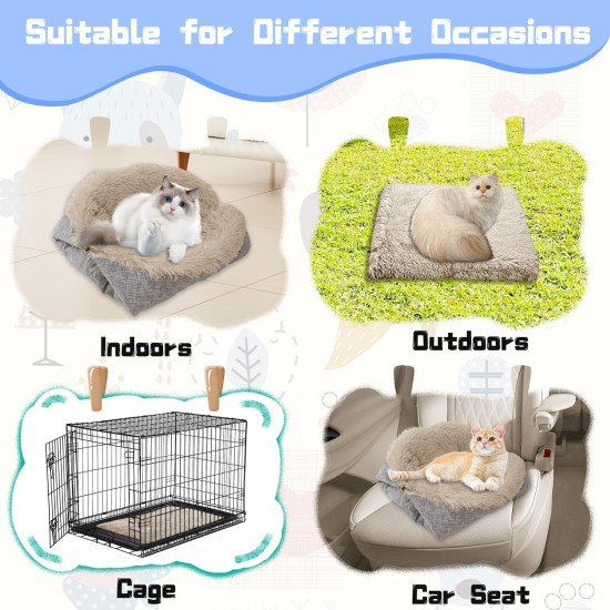 ToKinCen Cat Bed, Pet Bed for Cats, Small Dogs, Washable 2-in-1 Cat Bed, Plush Soft Sleeping Cat Bed, Dog Bed, Cat Sofa, Fluffy Mat, Cat Bed, Cat Blanket (Grey) ToKinCen Cat Bed, Pet Bed for Cats, Small Dogs, Washable 2-in-1 Cat Bed, Plush Soft Sleeping Cat Bed, Dog Bed, Cat Sofa, Fluffy Mat, Cat Bed, Cat Blanket (Grey)