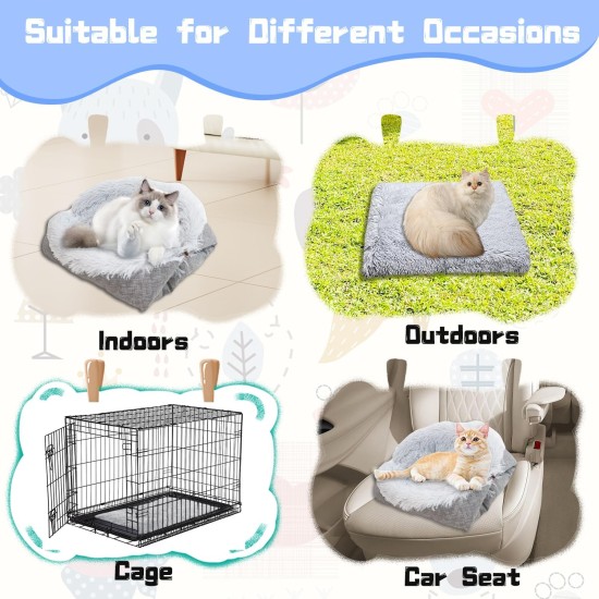 ToKinCen Cat Bed, Pet Bed for Cats, Small Dogs, Washable 2-in-1 Cat Bed, Plush Soft Sleeping Cat Bed, Dog Bed, Cat Sofa, Fluffy Mat, Cat Bed, Cat Blanket (Grey) ToKinCen Cat Bed, Pet Bed for Cats, Small Dogs, Washable 2-in-1 Cat Bed, Plush Soft Sleeping Cat Bed, Dog Bed, Cat Sofa, Fluffy Mat, Cat Bed, Cat Blanket (Grey)