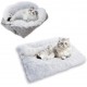 ToKinCen Cat Bed Pet Bed for Cats and Small Dogs - 2 in 1 Washable Plush Dog Bed - Soft Fluffy Mat Cat Sofa Cat Blanket (Grey) ToKinCen Cat Bed Pet Bed for Cats and Small Dogs - 2 in 1 Washable Plush Dog Bed - Soft Fluffy Mat Cat Sofa Cat Blanket (Grey)