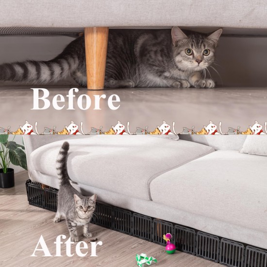 Toy Blocker Couch Protection for Pets, Sofa Protection Cat Plastic Under Furniture Gap Protector for Sofa and Other Furniture (Black, Pack of 12, 6 Feet) Toy Blocker Couch Protection for Pets, Sofa Protection Cat Plastic Under Furniture Gap Protector for Sofa and Other Furniture (Black, Pack of 12, 6 Feet)