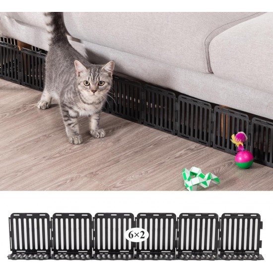 Toy Blocker Couch Protection for Pets, Sofa Protection Cat Plastic Under Furniture Gap Protector for Sofa and Other Furniture (Black, Pack of 12, 6 Feet) Toy Blocker Couch Protection for Pets, Sofa Protection Cat Plastic Under Furniture Gap Protector for Sofa and Other Furniture (Black, Pack of 12, 6 Feet)
