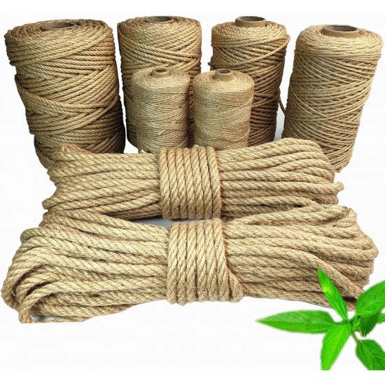 Treadstar, sisal rope for scratching post, natural jute cord, sisal rope, cord garden cord, package cord, hemp rope, cat accessories, scratching post rope, 100% natural hemp rope (6 mm - 100 m) Treadstar, sisal rope for scratching post, natural jute cord, sisal rope, cord garden cord, package cord, hemp rope, cat accessories, scratching post rope, 100% natural hemp rope (6 mm - 100 m)