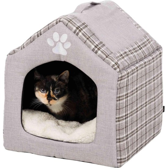 Trixie Silas cuddle cave, 36352, 40 × 45 × 40 cm, grey / cream. Trixie Silas cuddle cave, 36352, 40 × 45 × 40 cm, grey / cream.