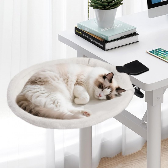 Uross Cat Bed for Desk, 360° Rotatable & Height Adjustable, Soft Cat Hammock with 2 Washable Covers, Cat Sleeping Place for Home Office, All Year Round Use (Grey) Uross Cat Bed for Desk, 360° Rotatable & Height Adjustable, Soft Cat Hammock with 2 Washable Covers, Cat Sleeping Place for Home Office, All Year Round Use (Grey)
