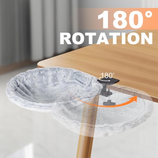 Uross Cat Bed for Desk, 360° Rotatable & Height Adjustable, Soft Cat Hammock with 2 Washable Covers, Cat Sleeping Place for Home Office, All Year Round Use (Grey) Uross Cat Bed for Desk, 360° Rotatable & Height Adjustable, Soft Cat Hammock with 2 Washable Covers, Cat Sleeping Place for Home Office, All Year Round Use (Grey)