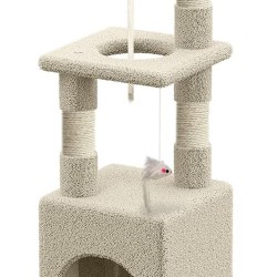 VOUNOT Kratzbaum Klein, Katzenbaum für Katzen, Stabil Katzenkratzbaum mit Plattform, Höhle, Sisal-Stämmen, Höhe 88 cm, Beige VOUNOT Kratzbaum Klein, Katzenbaum für Katzen, Stabil Katzenkratzbaum mit Plattform, Höhle, Sisal-Stämmen, Höhe 88 cm, Beige