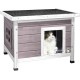 VOUNOT® Wooden Cat House, Weatherproof Cat House with Swing Door in Cat Ear Design & Height-Adjustable Feet, Cat House for Outdoors, Grey, 57 x 45 x 43 cm VOUNOT® Wooden Cat House, Weatherproof Cat House with Swing Door in Cat Ear Design & Height-Adjustable Feet, Cat House for Outdoors, Grey, 57 x 45 x 43 cm