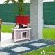 VOUNOT® Wooden Cat House, Weatherproof Cat House with Swing Door in Cat Ear Design & Height-Adjustable Feet, Cat House for Outdoors, Grey, 57 x 45 x 43 cm VOUNOT® Wooden Cat House, Weatherproof Cat House with Swing Door in Cat Ear Design & Height-Adjustable Feet, Cat House for Outdoors, Grey, 57 x 45 x 43 cm