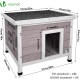VOUNOT® Wooden Cat House, Weatherproof Cat House with Swing Door in Cat Ear Design & Height-Adjustable Feet, Cat House for Outdoors, Grey, 57 x 45 x 43 cm VOUNOT® Wooden Cat House, Weatherproof Cat House with Swing Door in Cat Ear Design & Height-Adjustable Feet, Cat House for Outdoors, Grey, 57 x 45 x 43 cm