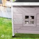 VOUNOT® Wooden Cat House, Weatherproof Cat House with Swing Door in Cat Ear Design & Height-Adjustable Feet, Cat House for Outdoors, Grey, 57 x 45 x 43 cm VOUNOT® Wooden Cat House, Weatherproof Cat House with Swing Door in Cat Ear Design & Height-Adjustable Feet, Cat House for Outdoors, Grey, 57 x 45 x 43 cm