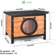 VOUNOT® Wooden Cat House, Weatherproof Cat House with Swing Door in Cat Ear Design & Height-Adjustable Feet, Cat House for Outdoors, Grey, 57 x 45 x 43 cm VOUNOT® Wooden Cat House, Weatherproof Cat House with Swing Door in Cat Ear Design & Height-Adjustable Feet, Cat House for Outdoors, Grey, 57 x 45 x 43 cm