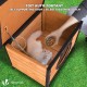VOUNOT® Wooden Cat House, Weatherproof Cat House with Swing Door in Cat Ear Design & Height-Adjustable Feet, Cat House for Outdoors, Grey, 57 x 45 x 43 cm VOUNOT® Wooden Cat House, Weatherproof Cat House with Swing Door in Cat Ear Design & Height-Adjustable Feet, Cat House for Outdoors, Grey, 57 x 45 x 43 cm