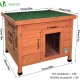 VOUNOT® Wooden Cat House, Weatherproof Cat House with Swing Door in Cat Ear Design & Height-Adjustable Feet, Cat House for Outdoors, Grey, 57 x 45 x 43 cm VOUNOT® Wooden Cat House, Weatherproof Cat House with Swing Door in Cat Ear Design & Height-Adjustable Feet, Cat House for Outdoors, Grey, 57 x 45 x 43 cm