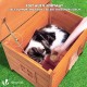 VOUNOT® Wooden Cat House, Weatherproof Cat House with Swing Door in Cat Ear Design & Height-Adjustable Feet, Cat House for Outdoors, Grey, 57 x 45 x 43 cm VOUNOT® Wooden Cat House, Weatherproof Cat House with Swing Door in Cat Ear Design & Height-Adjustable Feet, Cat House for Outdoors, Grey, 57 x 45 x 43 cm