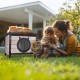 VOUNOT® Wooden Cat House, Weatherproof Cat House with Swing Door in Cat Ear Design & Height-Adjustable Feet, Cat House for Outdoors, Grey, 57 x 45 x 43 cm VOUNOT® Wooden Cat House, Weatherproof Cat House with Swing Door in Cat Ear Design & Height-Adjustable Feet, Cat House for Outdoors, Grey, 57 x 45 x 43 cm