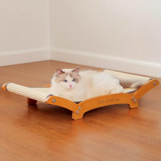 Verbessertes extra großes Katzenkratzbett, Sisal-Kratzliege für Indoor-Katzen, langlebige und stabile Katzenkratzunterlage mit Hängematte zum Schlafen, Natursisal-Kratzbaum Verbessertes extra großes Katzenkratzbett, Sisal-Kratzliege für Indoor-Katzen, langlebige und stabile Katzenkratzunterlage mit Hängematte zum Schlafen, Natursisal-Kratzbaum