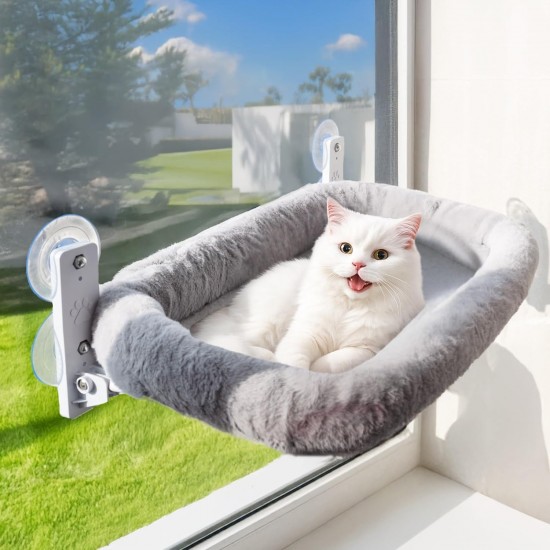 Viva Cat Cat Window Lounger - Sturdy Cat Hammock for Windows | Comfortable Cat Bed with Washable Cushion - Window Lounger for Cats up to 18 kg (40 lbs) | Space Saving Cat Furniture & Accessories