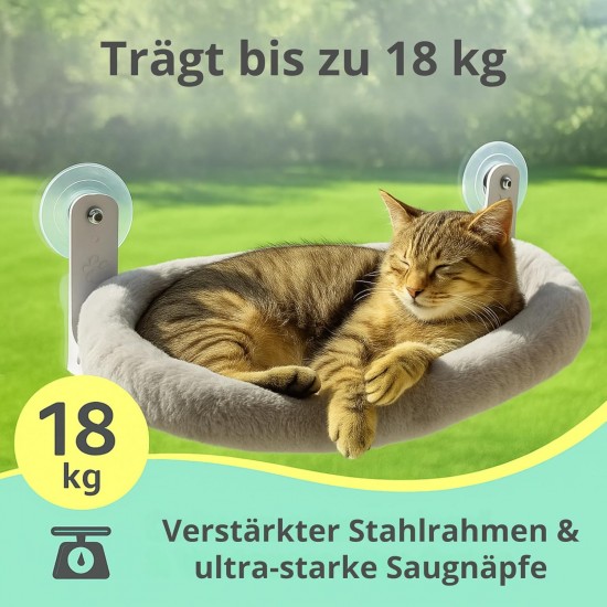 Viva Cat Cat Window Lounger - Sturdy Cat Hammock for Windows | Comfortable Cat Bed with Washable Cushion - Window Lounger for Cats up to 18 kg (40 lbs) | Space Saving Cat Furniture & Accessories Viva Cat Cat Window Lounger - Sturdy Cat Hammock for Windows | Comfortable Cat Bed with Washable Cushion - Window Lounger for Cats up to 18 kg (40 lbs) | Space Saving Cat Furniture & Accessories