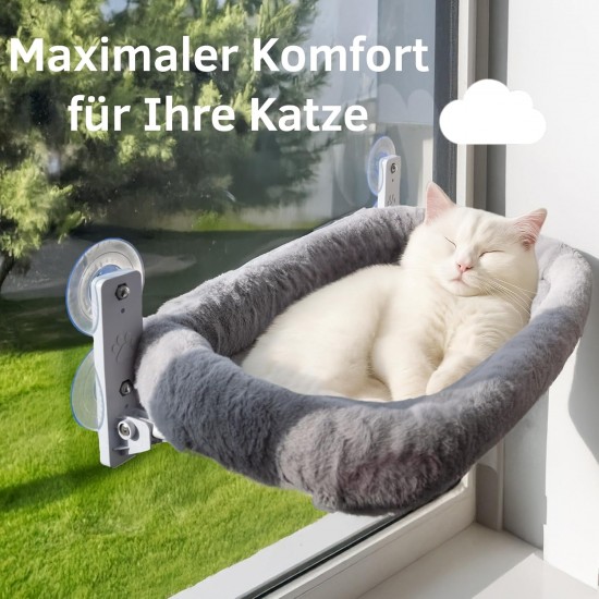 Viva Cat Cat Window Lounger - Sturdy Cat Hammock for Windows | Comfortable Cat Bed with Washable Cushion - Window Lounger for Cats up to 18 kg (40 lbs) | Space Saving Cat Furniture & Accessories Viva Cat Cat Window Lounger - Sturdy Cat Hammock for Windows | Comfortable Cat Bed with Washable Cushion - Window Lounger for Cats up to 18 kg (40 lbs) | Space Saving Cat Furniture & Accessories