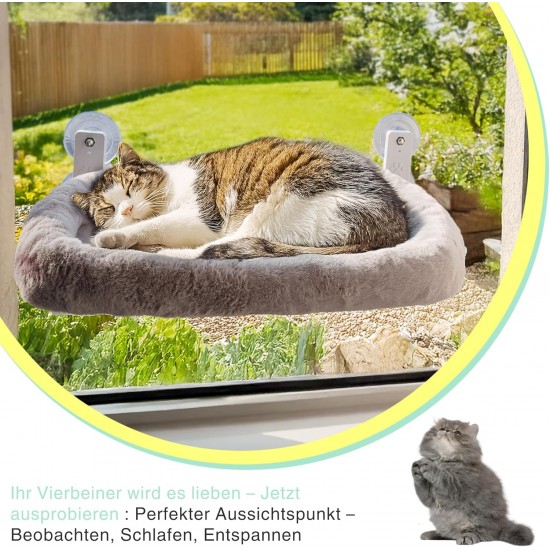 Viva Cat Cat Window Lounger - Sturdy Cat Hammock for Windows | Comfortable Cat Bed with Washable Cushion - Window Lounger for Cats up to 18 kg (40 lbs) | Space Saving Cat Furniture & Accessories Viva Cat Cat Window Lounger - Sturdy Cat Hammock for Windows | Comfortable Cat Bed with Washable Cushion - Window Lounger for Cats up to 18 kg (40 lbs) | Space Saving Cat Furniture & Accessories