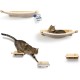 WOOWOOD® Climbing Wall Cats Including 2 x Cat Stairs Wall [Solid Wood] I Cat Scratching Post I Hammock Cat I Wall Scratching Post I Cat Furniture I Cat Wall I Cat Climbing Wall Set (5 Pieces)