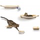 WOOWOOD® Climbing Wall Cats Including 2 x Cat Stairs Wall [Solid Wood] I Cat Scratching Post I Hammock Cat I Wall Scratching Post I Cat Furniture I Cat Wall I Cat Climbing Wall Set (5 Pieces)