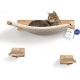 WOOWOOD® Climbing Wall Cats Including 2 x Cat Stairs Wall [Solid Wood] I Cat Scratching Post I Hammock Cat I Wall Scratching Post I Cat Furniture I Cat Wall I Cat Climbing Wall Set (5 Pieces)