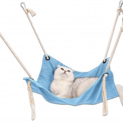 WUMUZAI Cat Hammock Bed for Cage, 47 cm, Hanging Cat Bed, Hammock, Perch with Adjustable Straps and Metal Hooks, Breathable Kitten Pet Hammock, Swing for Small WUMUZAI Cat Hammock Bed for Cage, 47 cm, Hanging Cat Bed, Hammock, Perch with Adjustable Straps and Metal Hooks, Breathable Kitten Pet Hammock, Swing for Small