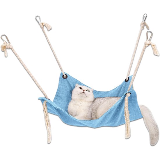 WUMUZAI Cat Hammock Bed for Cage, 47 cm, Hanging Cat Bed, Hammock, Perch with Adjustable Straps and Metal Hooks, Breathable Kitten Pet Hammock, Swing for Small WUMUZAI Cat Hammock Bed for Cage, 47 cm, Hanging Cat Bed, Hammock, Perch with Adjustable Straps and Metal Hooks, Breathable Kitten Pet Hammock, Swing for Small