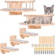 Wall Mounted Cat Hammock, 2 Pieces Cat Shelves and Cat Perch for Wall, Cat Wall Furniture with 3 Cat Wall Steps, Solid Wood Cat Hammock Covered with Plush for Climbing Sleeping Play Wall Mounted Cat Hammock, 2 Pieces Cat Shelves and Cat Perch for Wall, Cat Wall Furniture with 3 Cat Wall Steps, Solid Wood Cat Hammock Covered with Plush for Climbing Sleeping Play