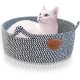 Washable Cat Bed, Cat Basket Made of Cotton Ropes, Eco Cat Basket, Braided Dog Bed Basket for Cats Sleeping Place Bed Bed Pet Bed Basket Cat Bed Black White Washable Cat Bed, Cat Basket Made of Cotton Ropes, Eco Cat Basket, Braided Dog Bed Basket for Cats Sleeping Place Bed Bed Pet Bed Basket Cat Bed Black White