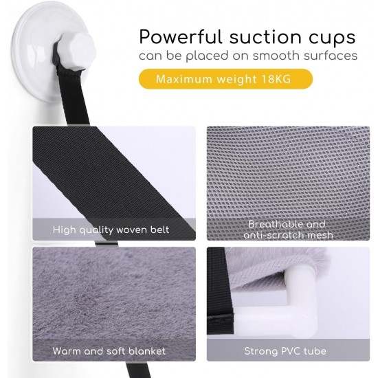 Window Hammock for Cats with Heavy Duty Suction Cups, Easy Installation and Ergonomic Design, Ideal for Outdoor Resting and Watching Window Hammock for Cats with Heavy Duty Suction Cups, Easy Installation and Ergonomic Design, Ideal for Outdoor Resting and Watching
