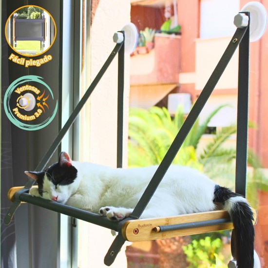 Window Lounger for Cats - Cat Bed Window - Cat Hammock - Cat Hammock - Cat Hammock - Foldable Cat Hammock 54 cm - Solid Wood