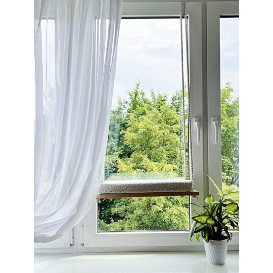 Window Lounger for Cats with Metal Hook Attachment Cat Hammock Cat Window Seat Cat Window Lounger 50 cm x 30 cm Wooden Window Lounger for Cats with Metal Hook Attachment Cat Hammock Cat Window Seat Cat Window Lounger 50 cm x 30 cm Wooden