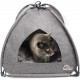 Winsterch Indoor Cat Bed, Pet Tent for Cats, Small Dogs, Kitten Bed with Removable Washable Cushion (47 x 47 x 49 x 49 cm, Grey) Winsterch Indoor Cat Bed, Pet Tent for Cats, Small Dogs, Kitten Bed with Removable Washable Cushion (47 x 47 x 49 x 49 cm, Grey)