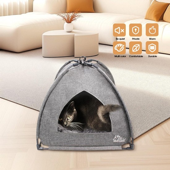 Winsterch Indoor Cat Bed, Pet Tent for Cats, Small Dogs, Kitten Bed with Removable Washable Cushion (47 x 47 x 49 x 49 cm, Grey) Winsterch Indoor Cat Bed, Pet Tent for Cats, Small Dogs, Kitten Bed with Removable Washable Cushion (47 x 47 x 49 x 49 cm, Grey)