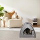 Winsterch Indoor Cat Bed, Pet Tent for Cats, Small Dogs, Kitten Bed with Removable Washable Cushion (47 x 47 x 49 x 49 cm, Grey) Winsterch Indoor Cat Bed, Pet Tent for Cats, Small Dogs, Kitten Bed with Removable Washable Cushion (47 x 47 x 49 x 49 cm, Grey)