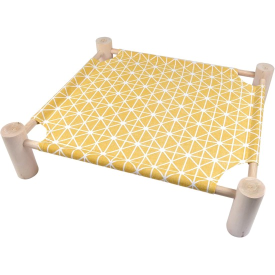Wooden Hammock with Feet 53 x 48 cm Boho Cat Mustard Wooden Hammock with Feet 53 x 48 cm Boho Cat Mustard
