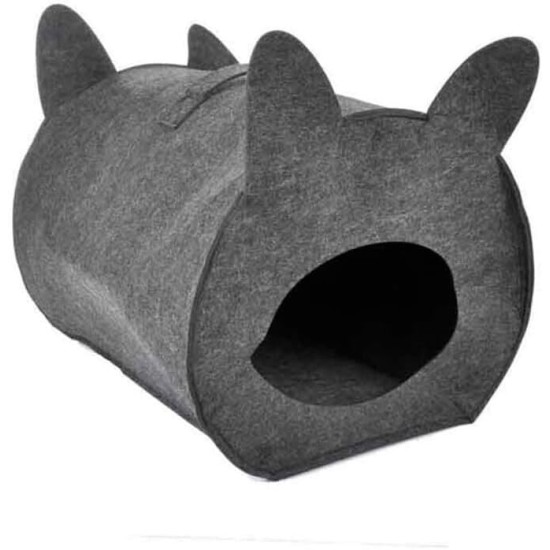 Wool Felt Cat Cave with Handle 40 x 34 x 36 cm Anthracite Wool Felt Cat Cave with Handle 40 x 34 x 36 cm Anthracite