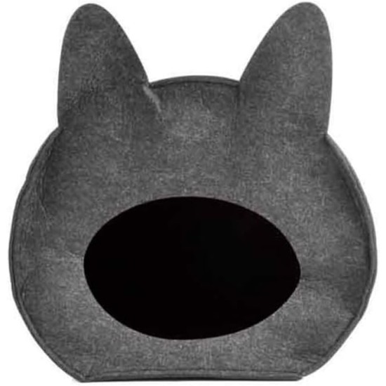 Wool Felt Cat Cave with Handle 40 x 34 x 36 cm Anthracite Wool Felt Cat Cave with Handle 40 x 34 x 36 cm Anthracite