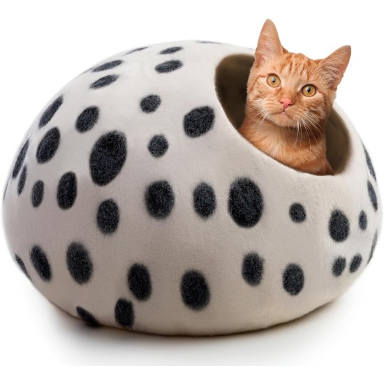 Woolygon Cats of The Wild Series Wool Cat Cave, 100% Merino Wool Handmade Eco-Friendly Felt Cat Den for Indoor Cats and Kittens Woolygon Cats of The Wild Series Wool Cat Cave, 100% Merino Wool Handmade Eco-Friendly Felt Cat Den for Indoor Cats and Kittens