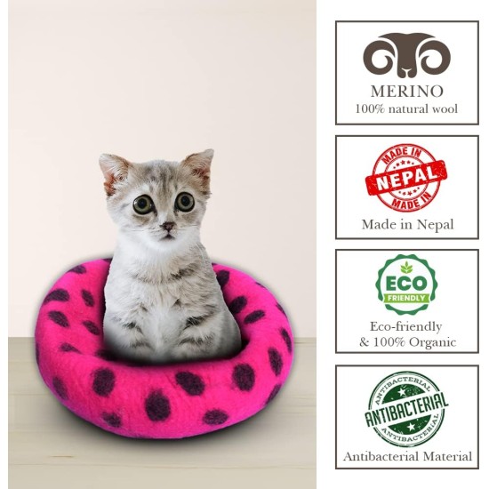 Woolygon Cats of The Wild Series Wool Cat Cave, 100% Merino Wool Handmade Eco-Friendly Felt Cat Den for Indoor Cats and Kittens Woolygon Cats of The Wild Series Wool Cat Cave, 100% Merino Wool Handmade Eco-Friendly Felt Cat Den for Indoor Cats and Kittens
