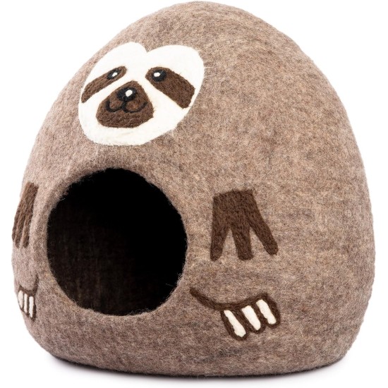 Woolygon Cats of The Wild Series Wool Cat Cave, 100% Merino Wool Handmade Eco-Friendly Felt Cat Den for Indoor Cats and Kittens Woolygon Cats of The Wild Series Wool Cat Cave, 100% Merino Wool Handmade Eco-Friendly Felt Cat Den for Indoor Cats and Kittens