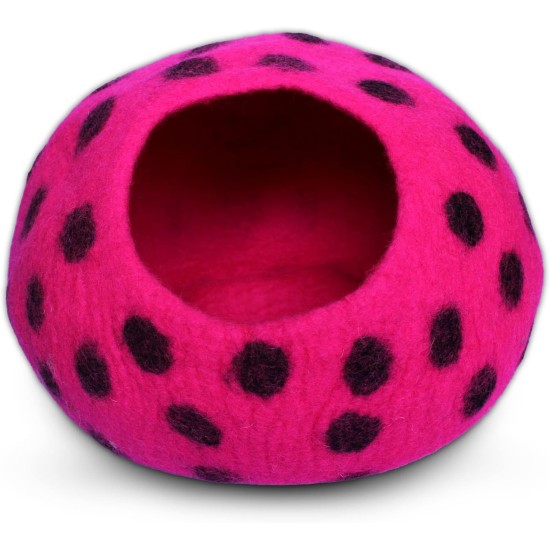 Woolygon Cats of The Wild Series Wool Cat Cave, 100% Merino Wool Handmade Eco-Friendly Felt Cat Den for Indoor Cats and Kittens Woolygon Cats of The Wild Series Wool Cat Cave, 100% Merino Wool Handmade Eco-Friendly Felt Cat Den for Indoor Cats and Kittens