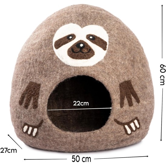 Woolygon Cats of The Wild Series Wool Cat Cave, 100% Merino Wool Handmade Eco-Friendly Felt Cat Den for Indoor Cats and Kittens Woolygon Cats of The Wild Series Wool Cat Cave, 100% Merino Wool Handmade Eco-Friendly Felt Cat Den for Indoor Cats and Kittens